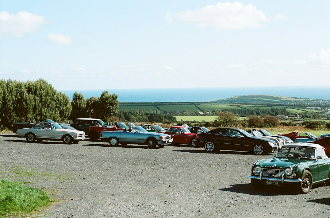 classic car model on road